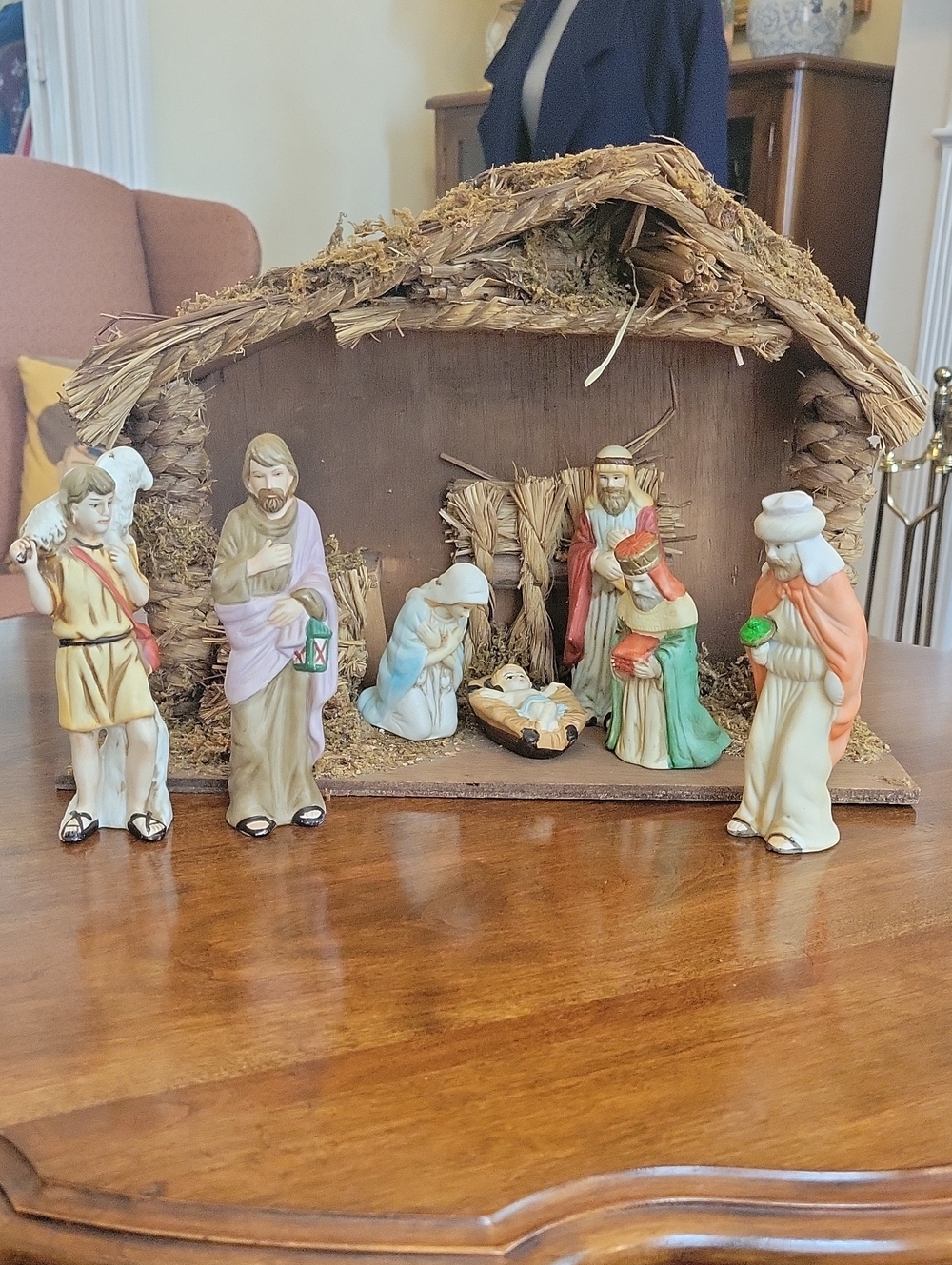 Vintage Nativity Bisque Porcelain Set